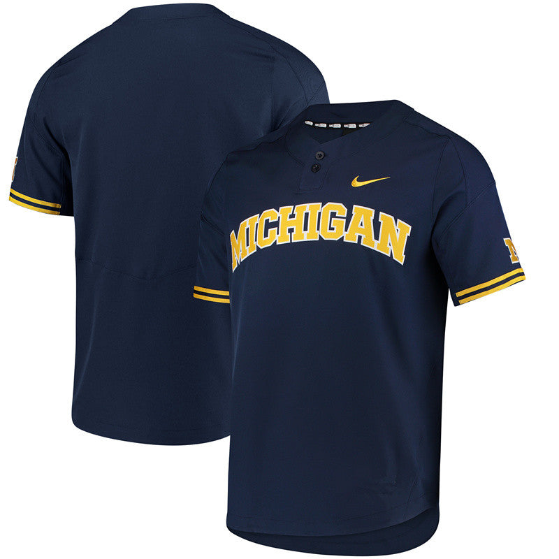 Custom Fan-Made Navy Michigan Wolverines College Jersey Michigan Wolverines Navy Baseball Jersey
