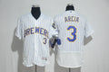 Custom Fan-Made Orlando Arcia Milwaukee Brewers #3 White Baseball Jersey