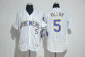 Custom Fan-Made Jonathan Villar Milwaukee Brewers #5 White Baseball Jersey