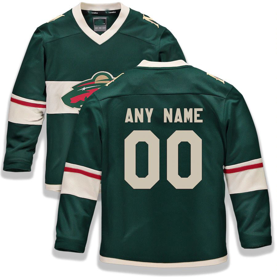 Custom Green MIN Hockey Shirt Top