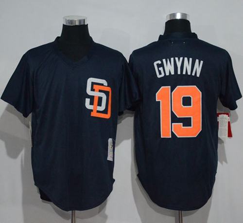 Custom Fan-Made Tony Gwynn San Diego Padres #19 Blue 1996 Throwback Baseball Jersey