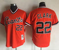 Custom Fan-Made Will Clark San Francisco Giants #22 Orange Throwback Baseball Jersey