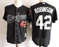 Custom Fan-Made Jackie Robinson Los Angeles Dodgers #42 Black Throwback Baseball Jersey