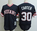 Custom Fan-Made Joe Carter Dark Cleveland Guardians #30 Blue Baseball Jersey