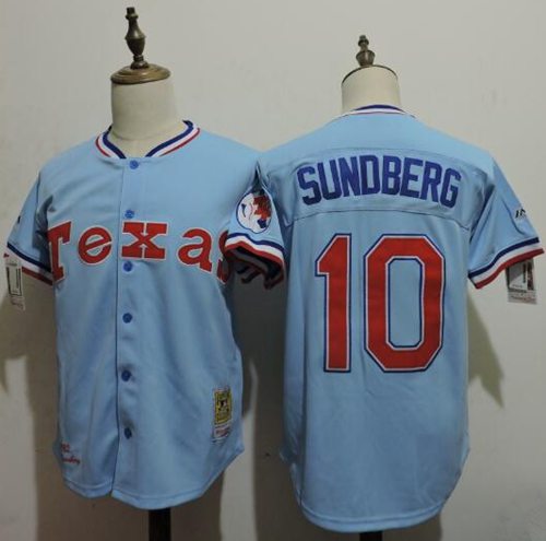 Custom Fan-Made Jim Sundberg Texas Rangers #10 Blue Throwback Baseball Jersey