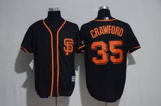 Custom Fan-Made Crawford San Francisco Giants #35 Black Baseball Jersey