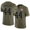 NY.Giants #44 Cam Skattebo Player Salute To Service Olive Football Jerseys