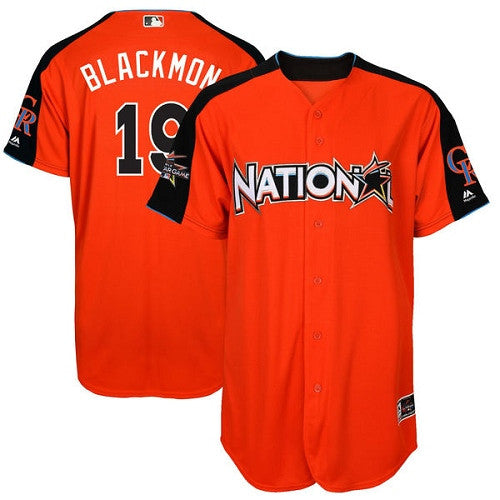 Custom Fan-Made Charlie Blackmon Run Derby Style #19 Orange 2017 All-Star Edition Baseball Jersey