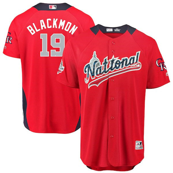 Custom Fan-Made Charlie Blackmon Run Derby Style #19 Red 2018 All-Star Edition Baseball Jersey