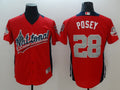Custom Fan-Made Buster Posey Run Derby Style #28 Red 2018 All-Star Edition Baseball Jersey