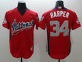 Custom Fan-Made Bryce Harper Run Derby Style #34 Red 2018 All-Star Edition Baseball Jersey