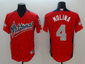 Custom Fan-Made Yadier Molina Run Derby Style #4 Red 2018 All-Star Edition Baseball Jersey