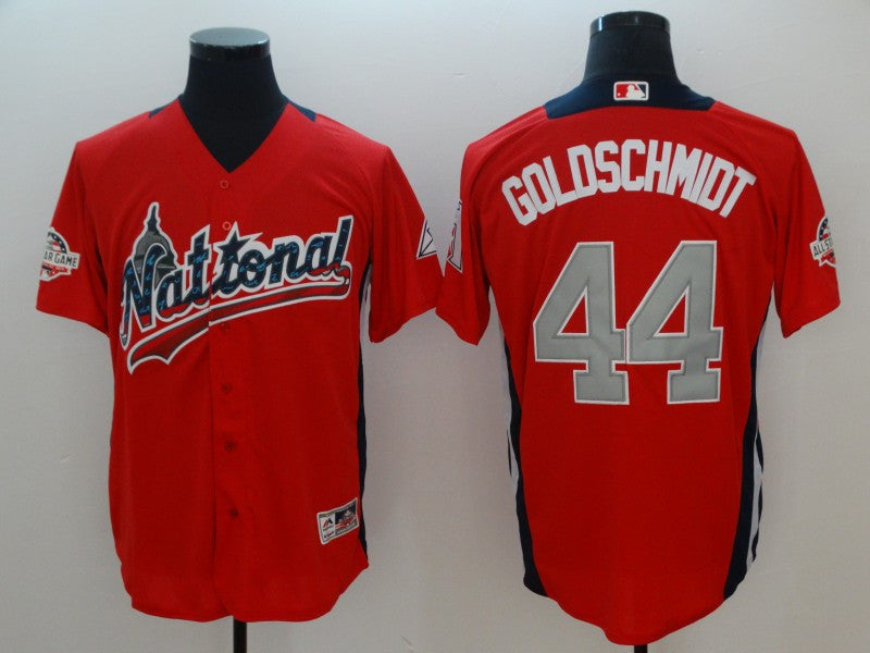 Custom Fan-Made Paul Goldschmidt Run Derby Style #44 Red 2018 All-Star Edition Baseball Jersey