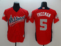 Custom Fan-Made Freddie Freeman Run Derby Style #5 Red 2018 All-Star Edition Baseball Jersey