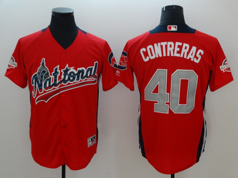 Custom Fan-Made Willson Contreras Run Derby Red 2018 All Star Baseball Jersey Style Red 2018 All-Star Edition Baseball Jersey