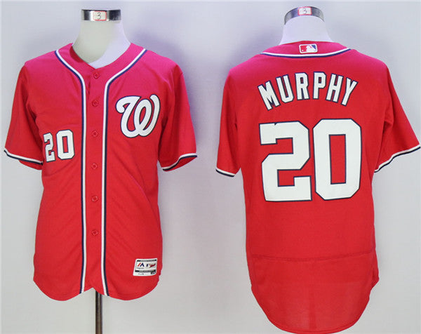 Custom Fan-Made Daniel Murphy Washington Nationals #20 Red Baseball Jersey