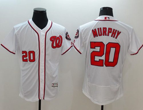 Custom Fan-Made Daniel Murphy Washington Nationals #20 White Baseball Jersey