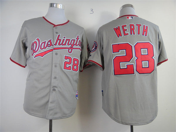 Custom Fan-Made Jayson Werth Washington Nationals #28 Grey Baseball Jersey
