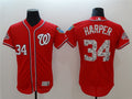 Custom Fan-Made Bryce Harper Spring Training Washington Nationals #34 Red 2018 Baseball Jersey