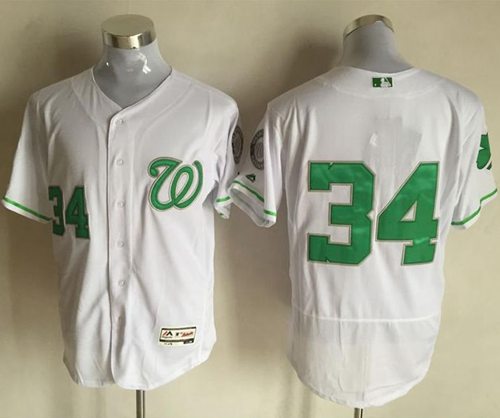 Custom Fan-Made Bryce Harper Celtic Washington Nationals #34 White Baseball Jersey