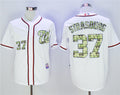 Custom Fan-Made Stephen Strasburg Camo Washington Nationals #37 White Baseball Jersey
