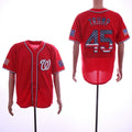 Custom Fan-Made Donald Trump USA Flag Washington Nationals #45 Red Baseball Jersey