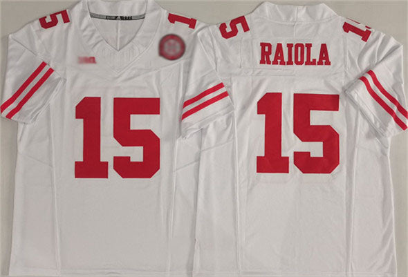 N.Cornhuskers #15 Dylan Raiola White F.U.S.E. With Patch Vapor Limited Stitched Football American College Jerseys