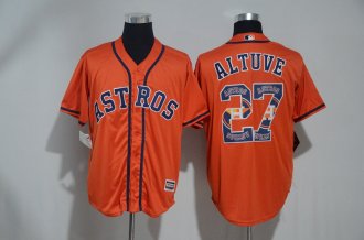 Custom Fan-Made Altuve Houston Astros #27 Orange Baseball Jersey