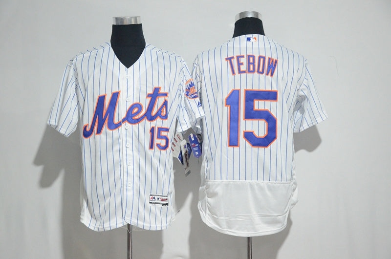 Custom Fan-Made Tim Tebow New York Mets #15 White Baseball Jersey