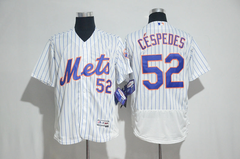 Custom Fan-Made Yoenis Cespedes New York Mets #52 White Baseball Jersey