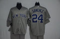 Custom Fan-Made Gary Sanchez New York Yankees #24 Grey Baseball Jersey