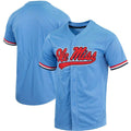 O.Miss Rebels Replica Full-Button Baseball Jersey Powder Blue Stitched American College Jerseys