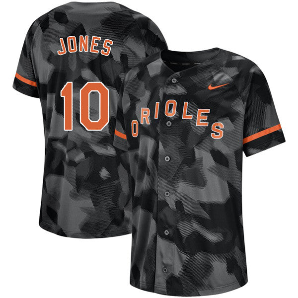 Custom Fan-Made Adam Jones Camo Baltimore Orioles #10 Black Baseball Jersey