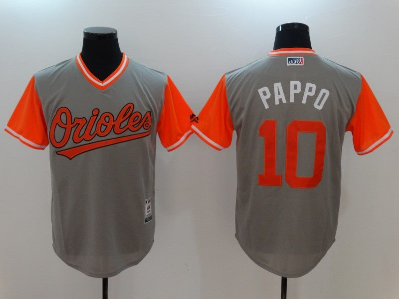 Custom Fan-Made Adam Jones Pappo Baltimore Orioles #10 Grey 2017 Baseball Jersey