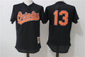 Custom Fan-Made Manny Machado Batting Baltimore Orioles #13 Black Baseball Jersey