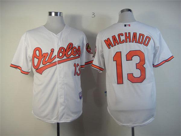 Custom Fan-Made Manny Machado Baltimore Orioles #13 White Baseball Jersey