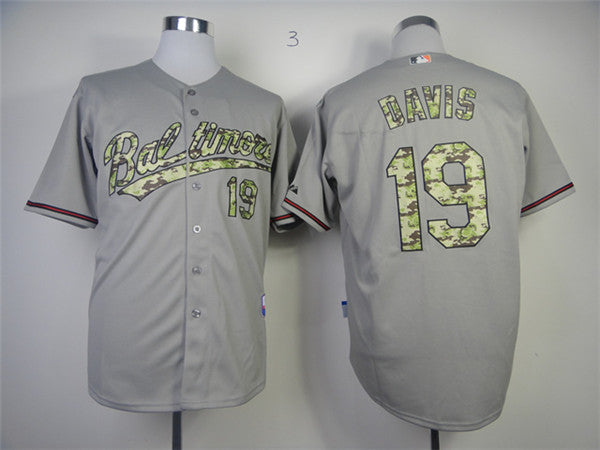Custom Fan-Made Chris Davis Camo Baltimore Orioles #19 Grey Baseball Jersey