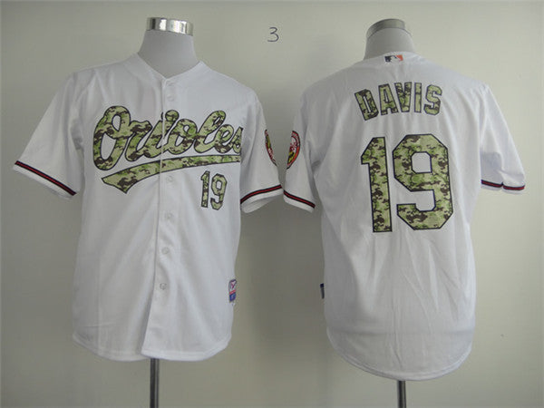 Custom Fan-Made Chris Davis Camo Baltimore Orioles #19 White Baseball Jersey