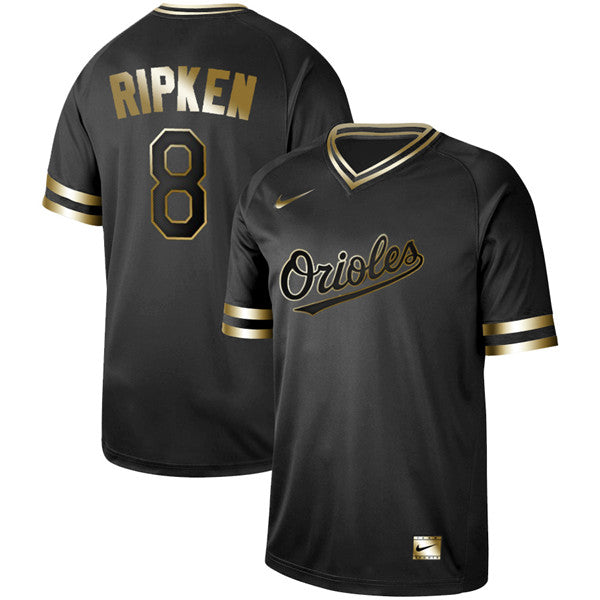 Custom Fan-Made Cal Ripken Jr Baltimore Orioles #8 Black Baseball Jersey