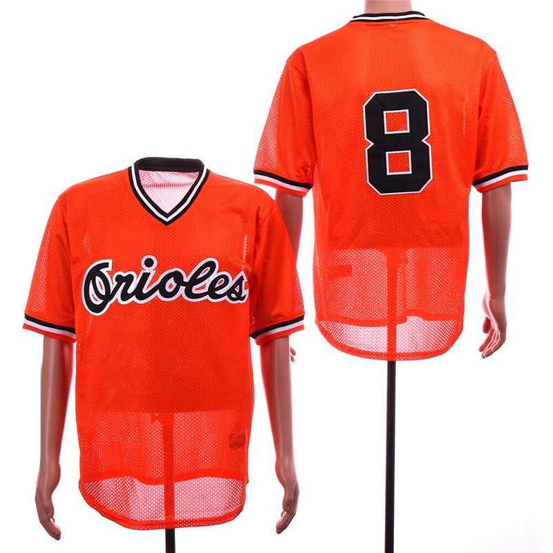 Custom Fan-Made Cal Ripken Jr Baltimore Orioles #8 Orange Throwback Baseball Jersey