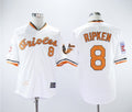 Custom Fan-Made Cal Ripken Jr Baltimore Orioles #8 White 1989 Throwback Baseball Jersey