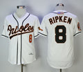 Custom Fan-Made Cal Ripken Jr Baltimore Orioles #8 White 2001 Baseball Jersey