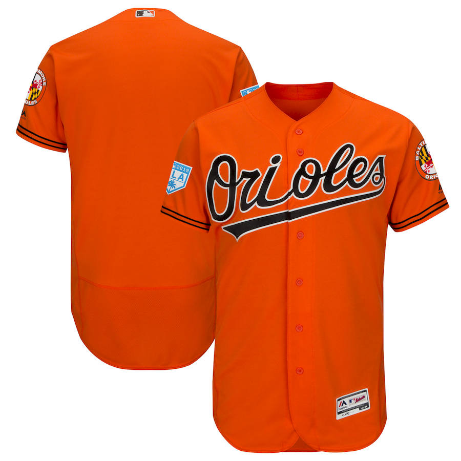Custom Fan-Made Spring Training Orange 2019 Baltimore Orioles Baseball Jersey Baltimore Orioles Orange 2019 Baseball Jersey