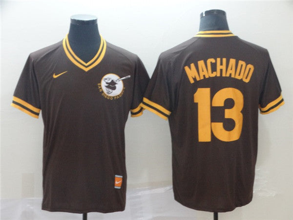 Custom Fan-Made Manny Machado San Diego Padres #13 Throwback Baseball Jersey