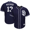 Custom Fan-Made Manny Machado San Diego Padres #13 Navy Baseball Jersey