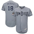 Custom Fan-Made Austin Hedges San Diego Padres #18 Grey Baseball Jersey