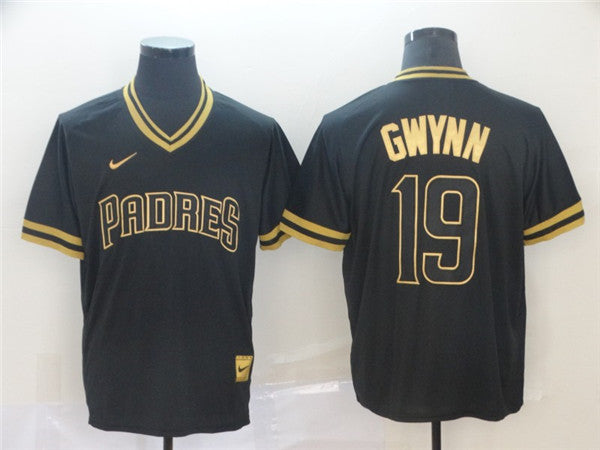 Custom Fan-Made Tony Gwynn San Diego Padres #19 Black Baseball Jersey
