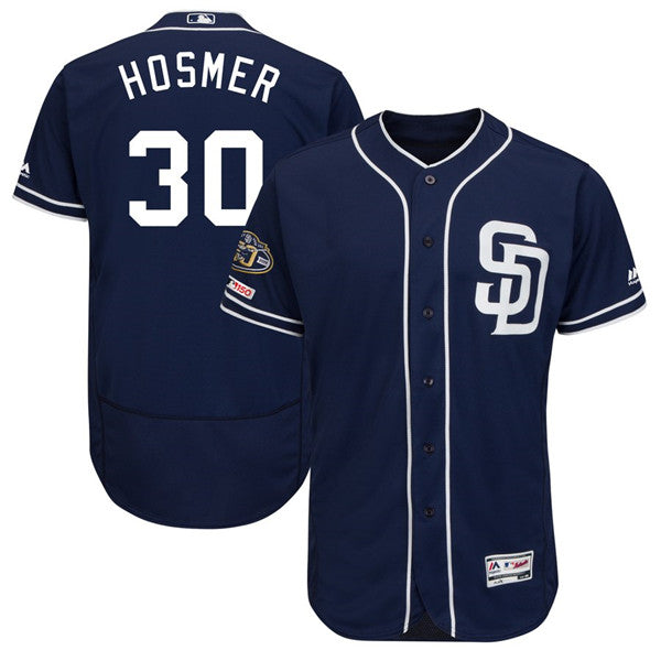 Custom Fan-Made Eric Hosmer San Diego Padres #30 Navy Baseball Jersey
