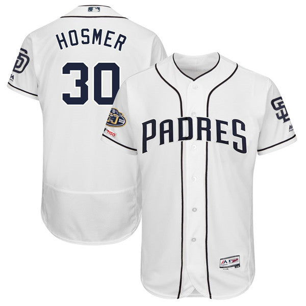 Custom Fan-Made Eric Hosmer San Diego Padres #30 White Baseball Jersey