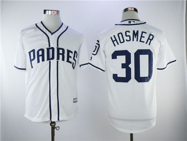 Custom Fan-Made Eric Hosmer San Diego Padres #30 White Baseball Jersey